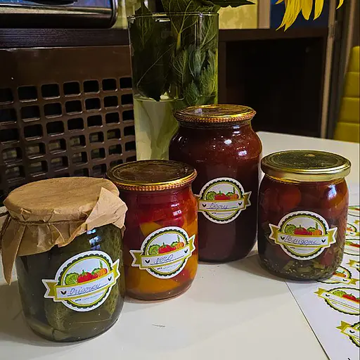 Наклейки на банки "Домашня консервація Овочі" 70х50мм, 35 ​​шт., Kitchette 86376 - фото 7