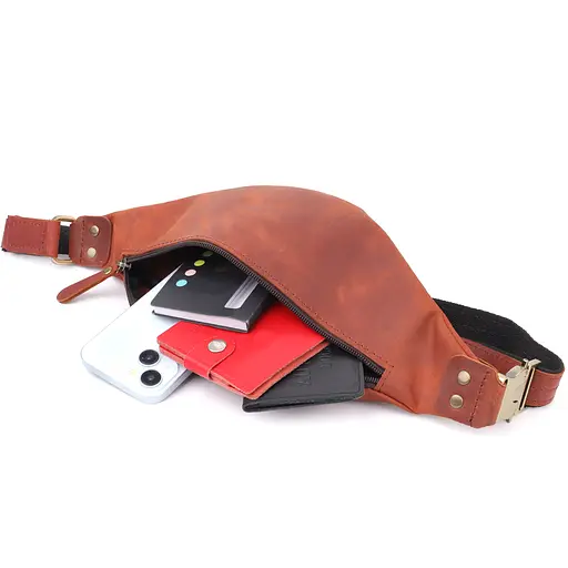 Чоловіча практична бананка із натуральної вінтажної шкіри SHVIGEL 29х11х4,5 см sum0027469 - фото 7