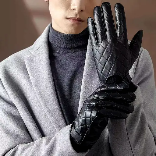 Рукавички шкіряні чоловічі Qimian Sheepskin Gloves size M Black [62912] - фото 4