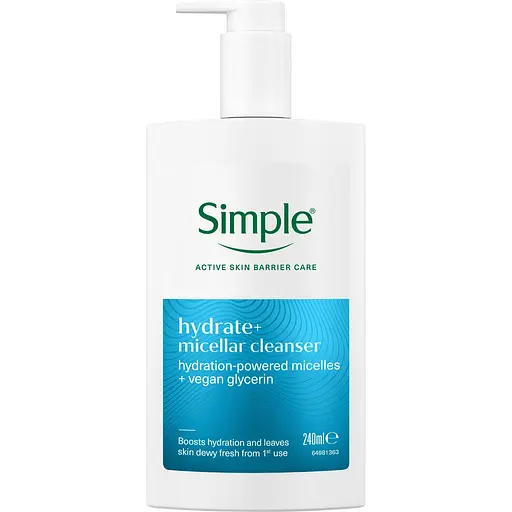 Міцелярний гель для вмивання Simple Simple Hydrate+ Micellar Cleanser Активний догляд Зволожуючий 240 мл