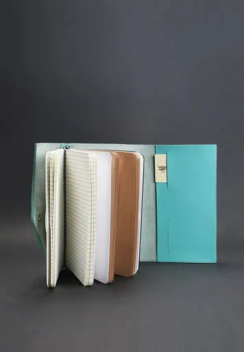 Жіночий шкіряний блокнот (Софт-бук) 2.0 бірюзовий - фото 3