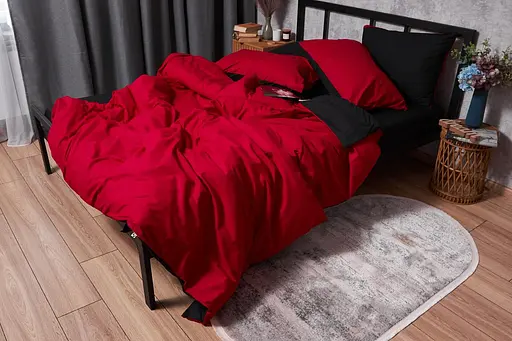 Пододеяльник Moon&Star Бязь Gold Люкс Cherry Black Полуторный Евро 160x220 см - фото 4