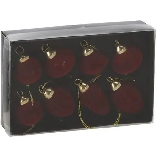 Комплект елочных украшений Chomik стеклянные с велюровым покрытием бургунди 8 шт. (BOZ4303)