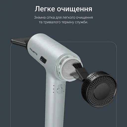 Фен Rowenta Rowenta Tiny, 1600Вт, 3 режима, диффузор, ионизация, холодный обдув, зелено-черный - фото 3