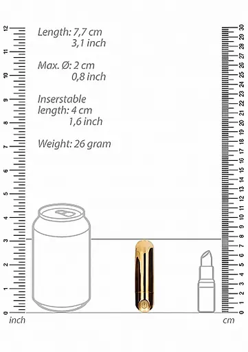 Міні-вібратор Shots Be Good Tonight Bullet 7.7 см (золотий) - фото 14