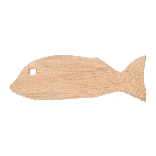 Доска кухонная разделочная деревянная из бука в форме рыбы 40х13 см, Woodly Бежевый 86491 - фото 1