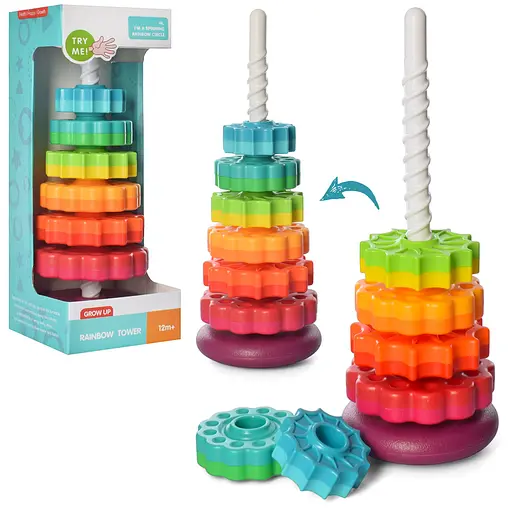 Пірамідка на спіралі, розмір 41см, 6 кілець 17403