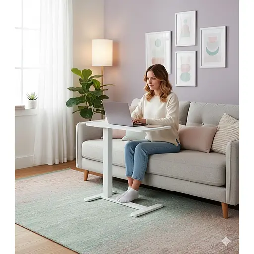 Стол компактный 2E CE710WW, 710x400 мм, регулируемая высота, белый - фото 5