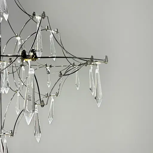 Невагома срібна Led люстра d60 см | Арт. MJ 156-600 CH | Line F - фото 5