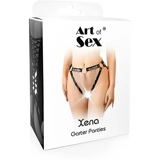 Сексуальные трусики с цепями Art of Sex - Xena XS-M, цвет черный - фото 4