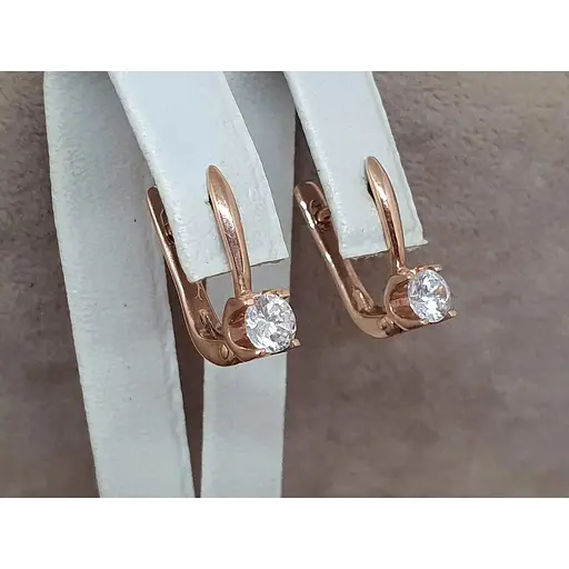 Золоті сережки Qvaliz з фіанітами. С00688Р - фото 3