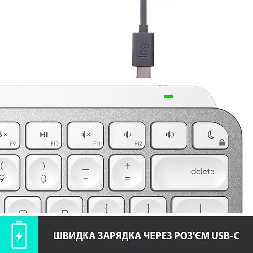 Клавіатура Logitech MX Keys Mini For Mac Wireless Illuminated Pale Gray (920-010526) - фото 8
