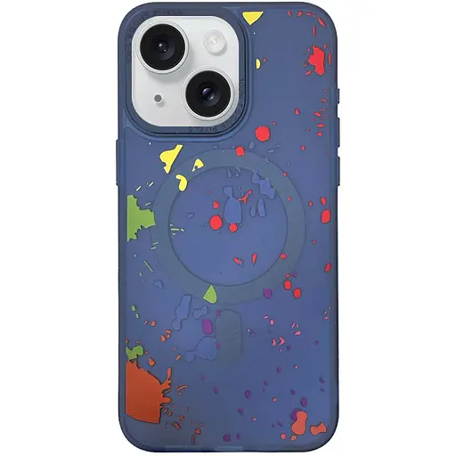 Чохол Epik TPU+PC Flush with MagSafe для Apple iPhone 15, 6.1 Dark blue - фото 1