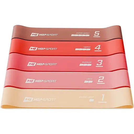 Набор резинок для фитнеса Hop-Sport 600x50мм HS-L650RLR Красный