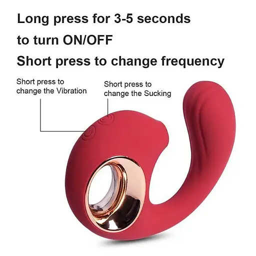 Клиторальный вакуумный стимулятор Дельфиний Лизун 9,8 см Красный K0937-1 - фото 4