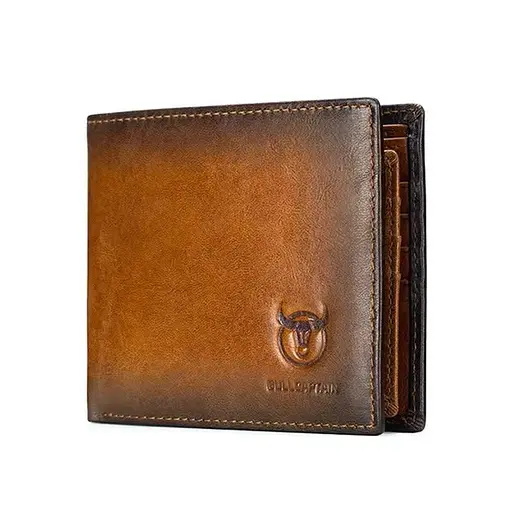 Мужской кожаный кошелек BULL 12х10х1.5 см acs0029243 - фото 1