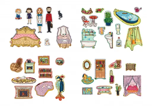 Детская игра с многоразовыми наклейками "Кукольный домик" KP-003 на укр. языке - фото 3