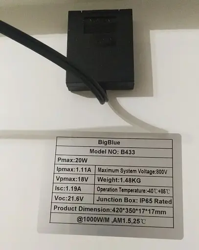 Портативная солнечная панель BIGBlue B433 20W Solar panels - фото 7