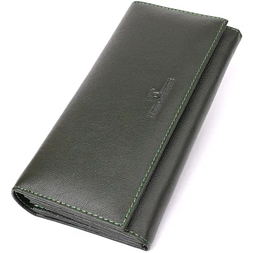 Горизонтальный кошелек в два сложения из натуральной кожи ST Leather 18.5х9.5х2.5 см acs0029644 - фото 1