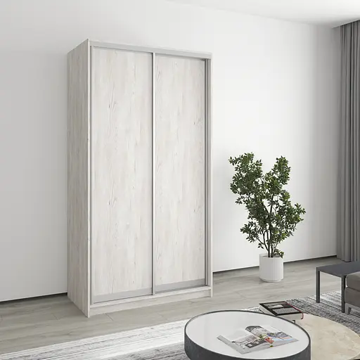 Шкаф-купе двухдверный MebelStar Стандарт AL 2ДСП 110x60x210 см Аляска серый (MBS-2343)