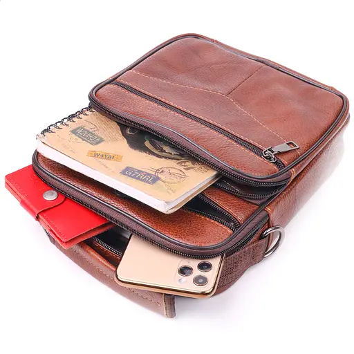 Чоловіча шкіряна сумка Vintage 20х24,5х6 см sum0022398 - фото 6