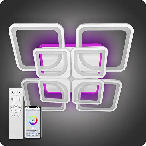 Люстра світлодіодна 517 Light 3color з пультом 240Вт Білий (01737) - фото 2