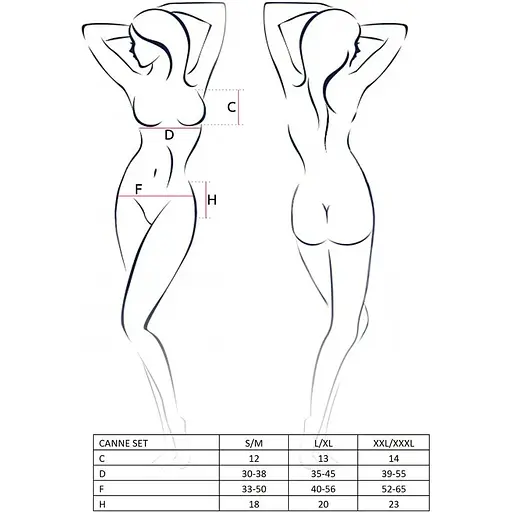 Комплект білизни Passion Canne SET Black L/XL: ліф-бандо, пояс-спідничка, стрінги - фото 3