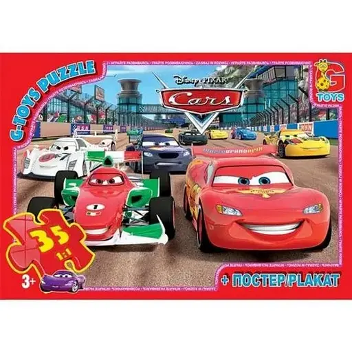 Пазл детский "Тачки" G-Toys Z10215 постер, 35 элементов - фото 1