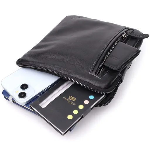 Сумка на плечо для мужчин из прочной зернистой кожи SHVIGEL 20х22х4 см sum0027432 - фото 8