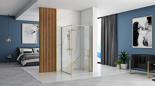 Душевая кабина Rea Fargo 80x100 gold REA-K4907, Золотой, Универсальная, прозрачная - фото 5