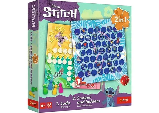 Настольная игра Trefl Лудо 2 в 1. Лило и Стич (Ludo 2 in 1: Lilo & Stitch) (02656)