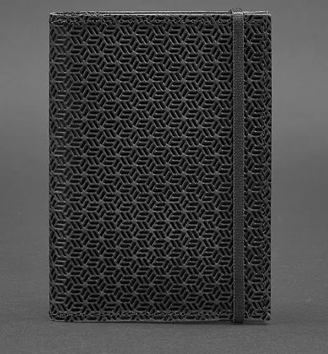 Шкіряна обкладинка для паспорта 2.0 Карбон чорна - фото 1