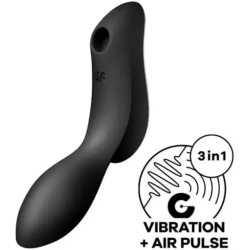Вакуумний стимулятор з вібрацією Satisfyer Curvy Trinity 2 Black - фото 4