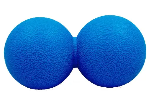 Массажный мячик EasyFit TPR двойной 12х6 см синий (EF-2175-BL) - фото 1