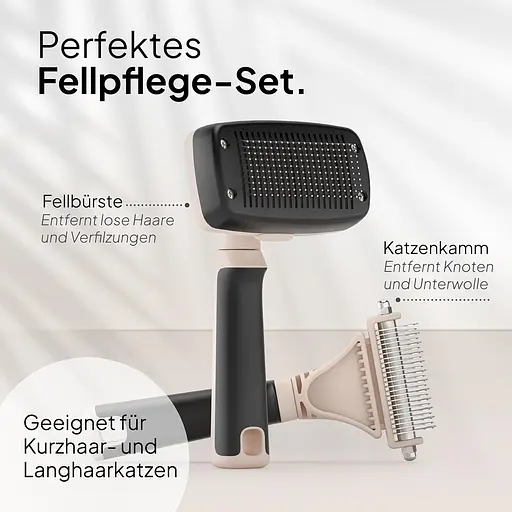 PRETTYPAW Pretty Paw (Beige) Професійний набір щіток для котів I Набір для догляду за кішками - 100% гігієна та комфорт - фото 2