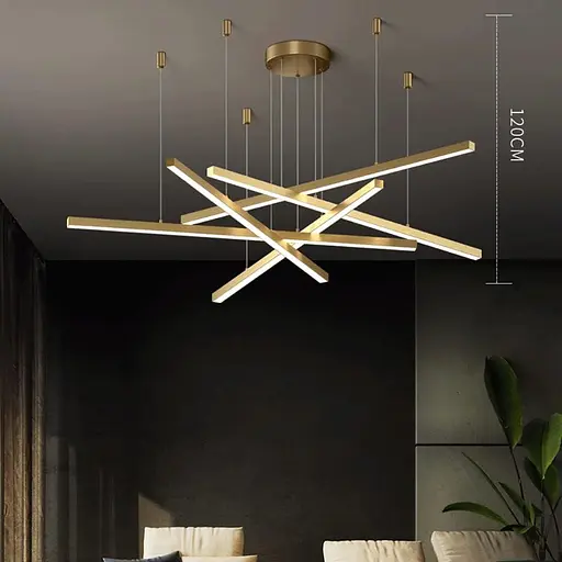 Люстра светодиодная потолочная PJ853 с пультом (Golden) 80х4см - фото 7