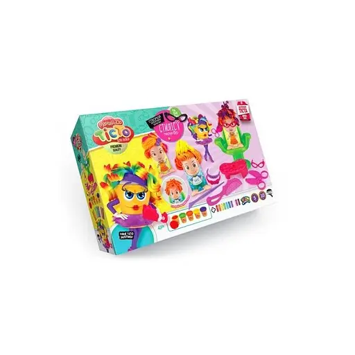 Тісто для ліпки Danko Toys Master Do: Стиліст-перукар 15 кольорів