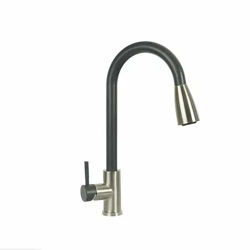 Смеситель для кухни с выдвижным изливом Platinum KT 8203 (8614) Антрацит комби Черный - фото 1