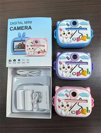 Фотоаппарат-принтер с мультяшным котом, детский, с мгновенной печатью - фото 2