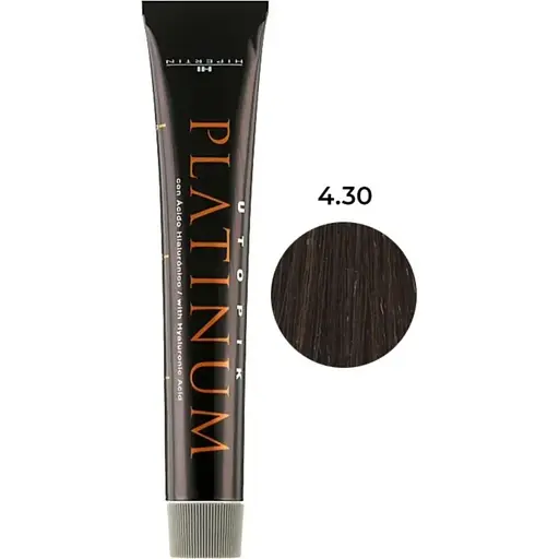 Крем-фарба для волосся Hipertin Utopik Platinum 4.30 каштан золотистий натуральний 60 мл