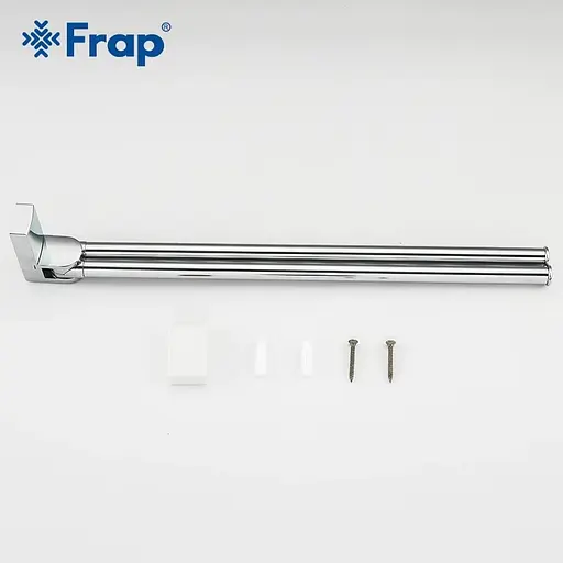 Тримач для рушника поворотний подвійний Frap F1812 з 2-ма накладками 382 мм білий/хром Хром - фото 5