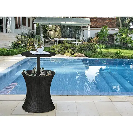 Стол-бар пластиковый Keter Cool Bar Rattan серый - фото 5