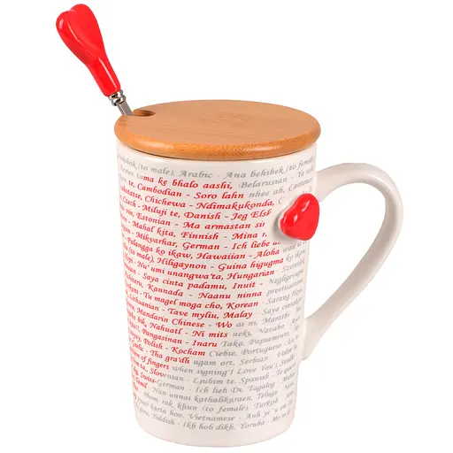 Чашка Led Imprint с бамбуковой крышкой и ложкой 360 мл (B060499)