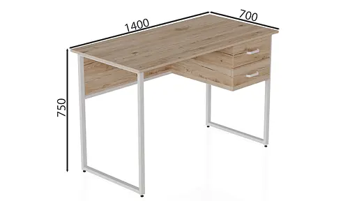 Компьютерный стол Ferrum-decor Таккота 75x140x70 белый ДСП Дуб Артизан 16мм (FRD-102129) - фото 7