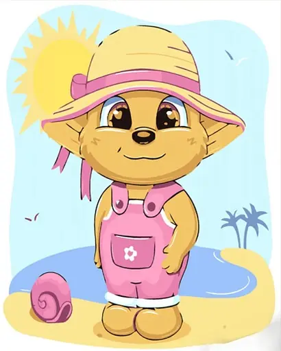 Набір для розпису по номерах Ведмежа на пляжі, Strateg, 30x30 см, ES146