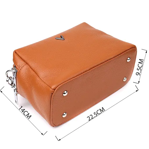 Женская сумка Vintage из натуральной кожи с двойным внутренним пространством 22.5х14х9.5 см sum0027587 - фото 3