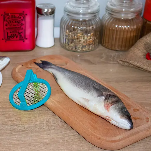 Рибочистка кругла з ручкою Ø 9 см, Kitchette Блакитний 84622 - фото 3