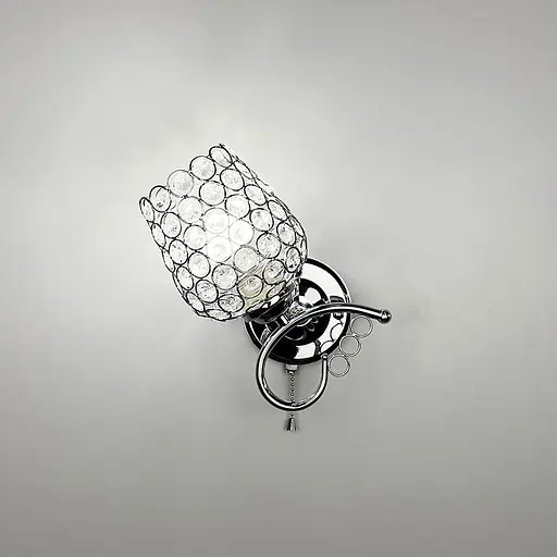 Бра у хромованому корпусі із кришталевим плафоном | Арт. 2229/1B CH | Line F - фото 4