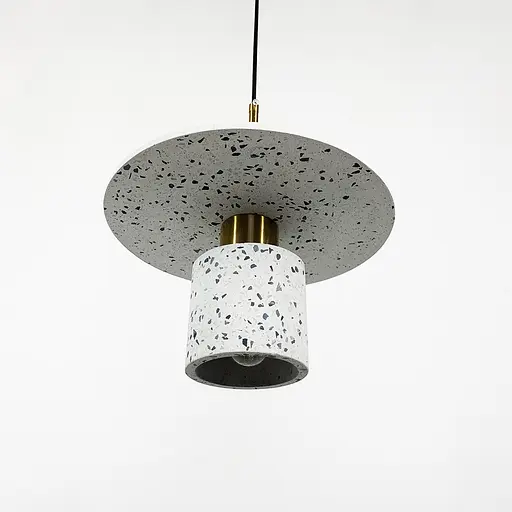 Подвес Terrazzo Cylinder с серым бетонным плафоном 30 см в стиле Ар-деко | Line F | Арт. MJ162-300 WT - фото 4