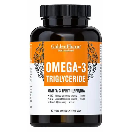 Омега-3 Golden Pharm Triglyceride 1015 мг 60 капсул